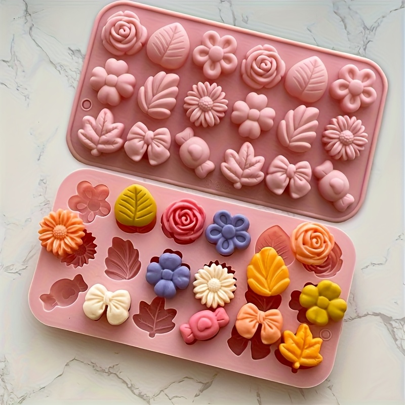 Soap Making Fragrance - 18 adet Silikon Mum Kalıbı -