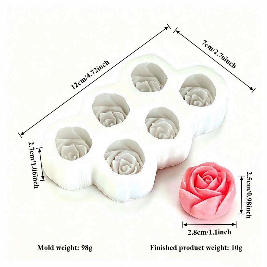 6'lı Gül Çiçeği Silikon Mum Ka - Soap Making Fragrance incelemesi ve fiyatı