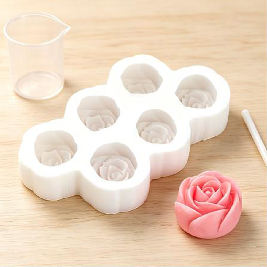 6'lı Gül Çiçeği Silikon Mum Ka - Soap Making Fragrance incelemesi ve fiyatı
