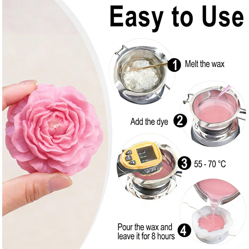 5 Çiçekli Mum Kalıp Seti, 3D Ç - Soap Making Fragrance incelemesi ve fiyatı