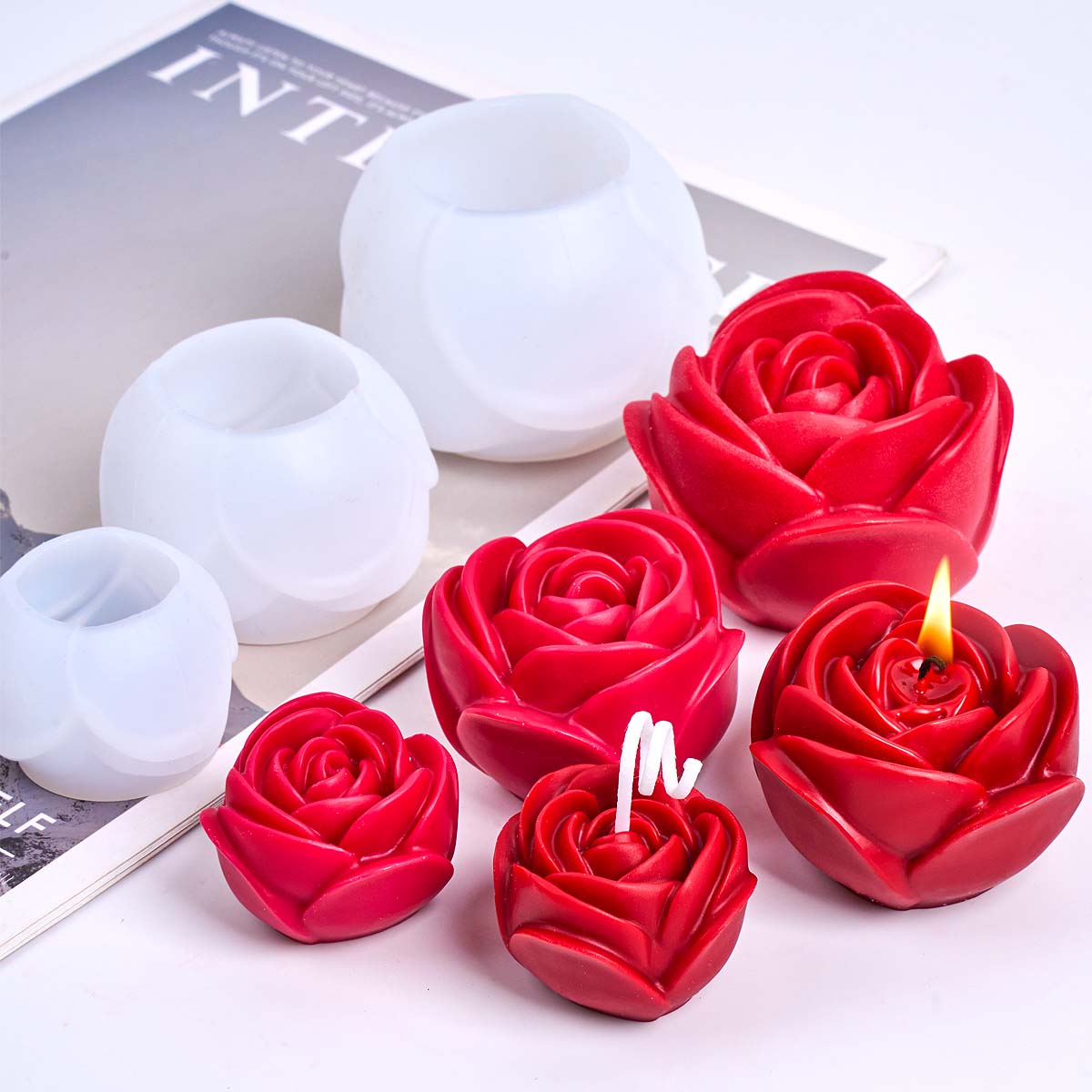 3D Çiçek Şekli Silikon Mum Kal - Soap Making Fragrance incelemesi ve fiyatı